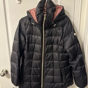 Kate Spade Black Puffer Jacket with Pink Interior